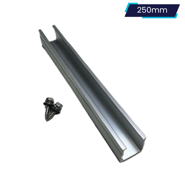 Fastensol 250mm Mini Rail | Portrait for Metal Trapezoidal Roofs