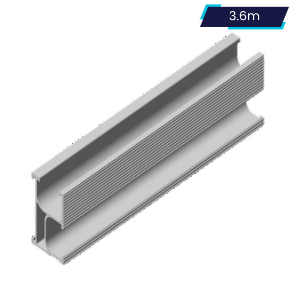 Fastensol Silver Mounting Rail 3.6m