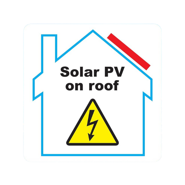 Solar PV On Roof Warning Sticker