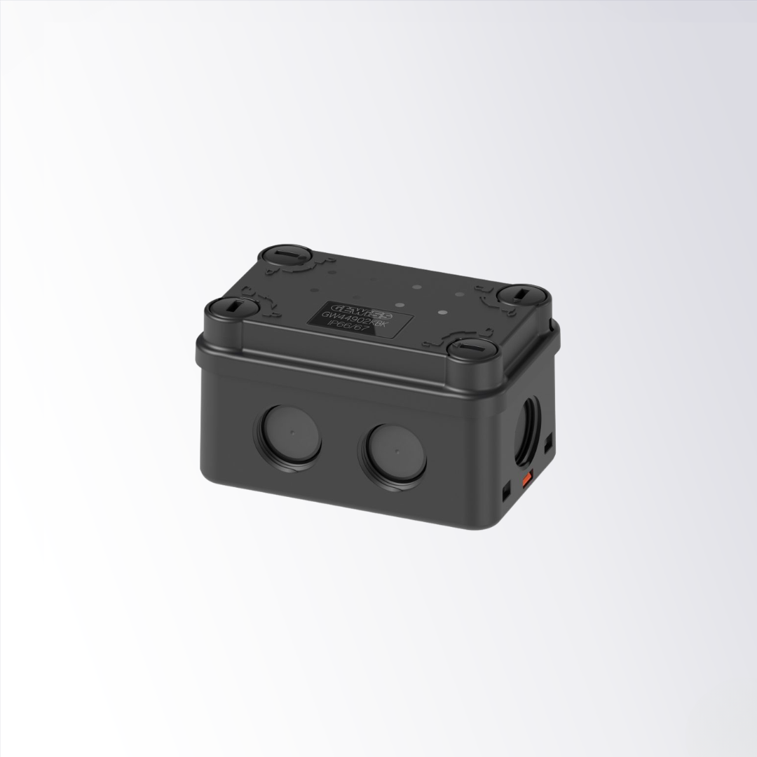 Gewiss - Black IP66/IP67 Surface Mount Junction Box 88 x 88 x 51 mm - GW44903KBK